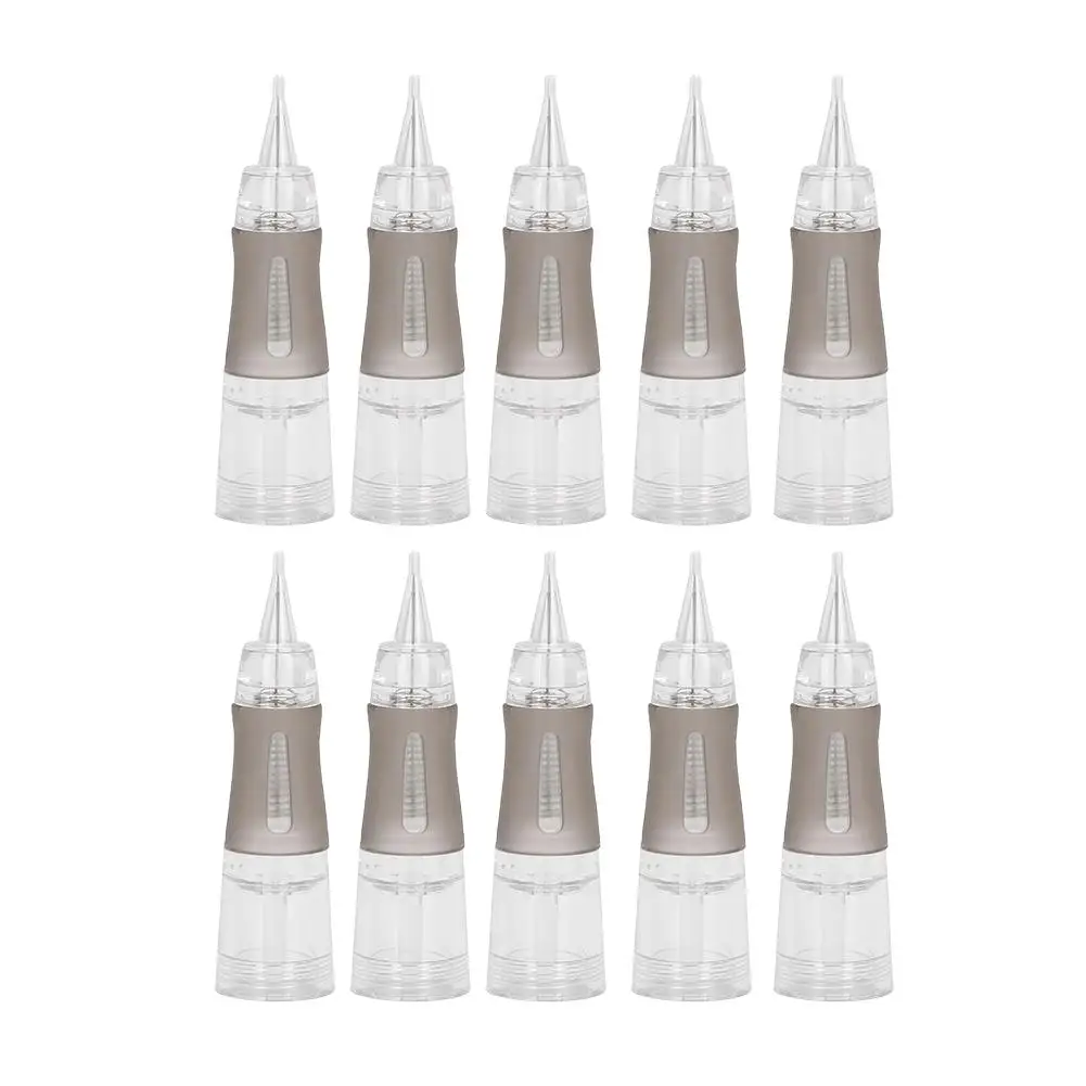 10Pcs Disposable Eyebrow Tattoo Needles for Microblading - Semi-Permanent Makeup Cartridge Needles with Full Throw Screw Mouth