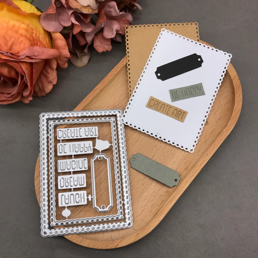 

1pcs metal cutting dies cut die mold Tag Letters Frame Scrapbook paper craft blade punch stencils dies