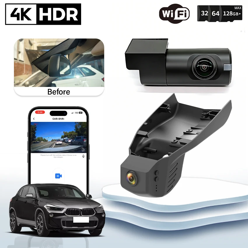 

Видеорегистратор Plug and Play UHD 4K для BMW X1 F48, F20, F25, F10, F34, F07, F80, F82, X5 F11, F32, F33, F36, X2 F43