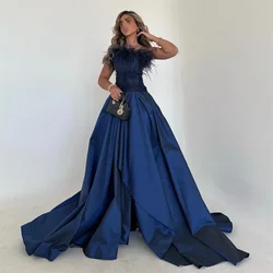 Customized  Formal Evening Gown Saudi Arabia Strapless A-line Floor Length Fold Layered Sleeveless Bespoke Occasion Dr