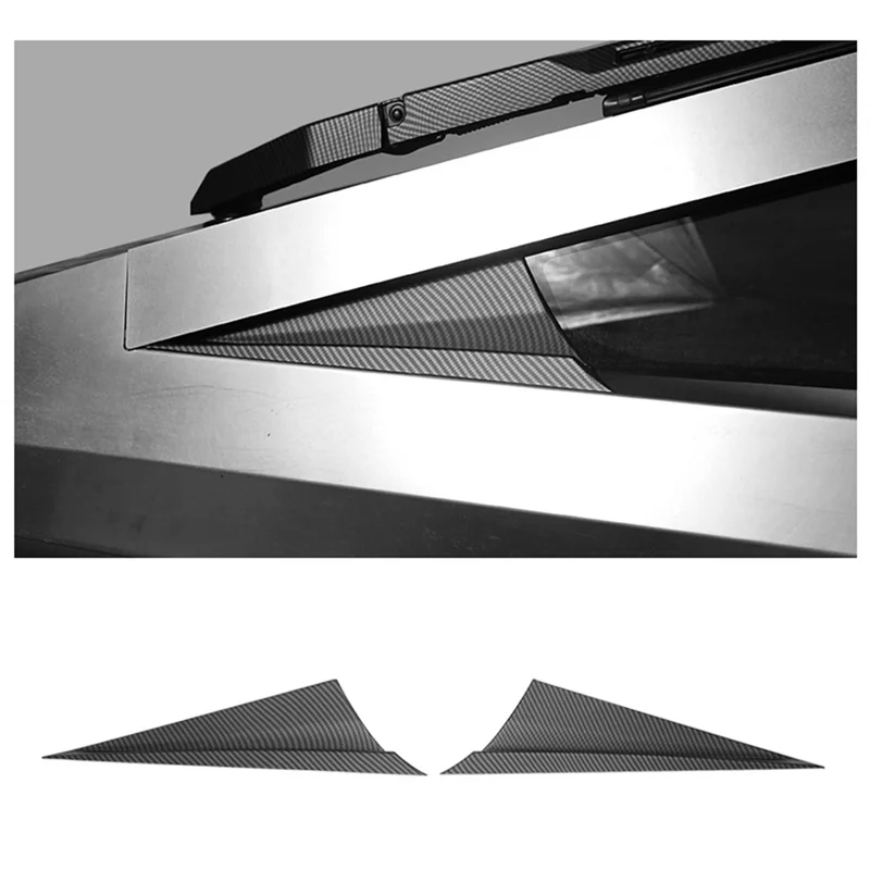 

For Tesla Cybertruck 2024 2025 Accessories Matte Carbon Fiber Front Side Window Triangle Cover Trim
