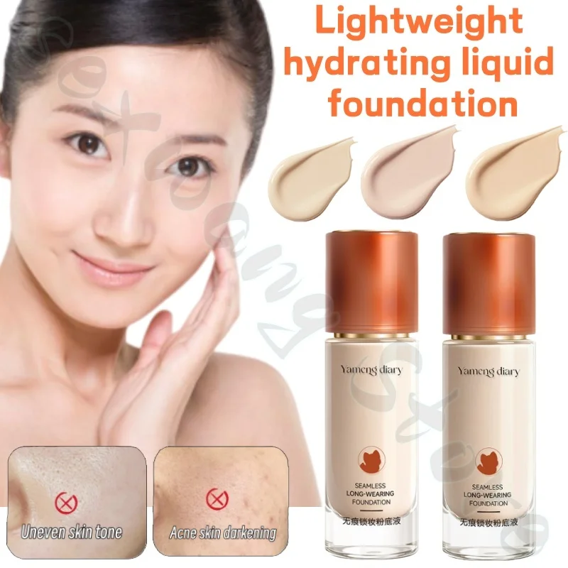 

Жидкая тональная основа Traceless Makeup Locking, 30 мл, натуральная, легкая, невидимая, скрывающая поры, скрывающая пятна, стойкая.