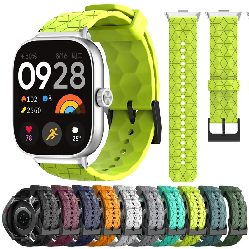 Futebol Padrão Silicone Strap para Xiaomi Mi Band, Substituição Smartwatch, Pulseira de Pulso, Correa para Redmi Watch 4, 7, 8 Pro