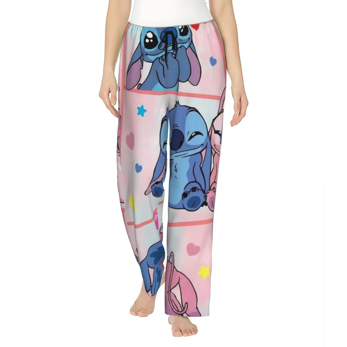 

Women Stitch Cartoon Anime Manga Pajama Pants Custom Print Sleep Sleepwear Bottoms with Pockets