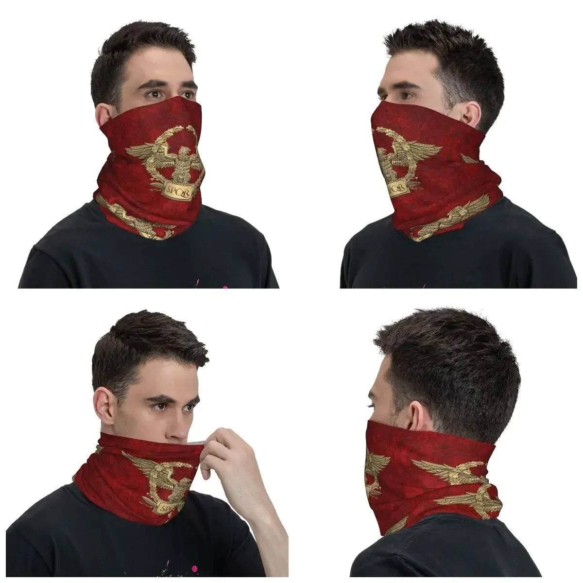 Gold spqr römische kaiserliche Adler Hals Gamasche Frauen Männer UV-Schutz Winter Bandana Schal für Ski