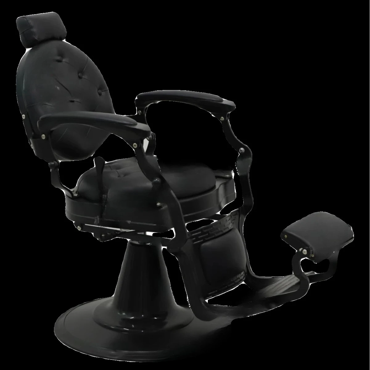 A cadeira de barbeiro retrô com cabeça de óleo pode ser levantada, girada e colocada