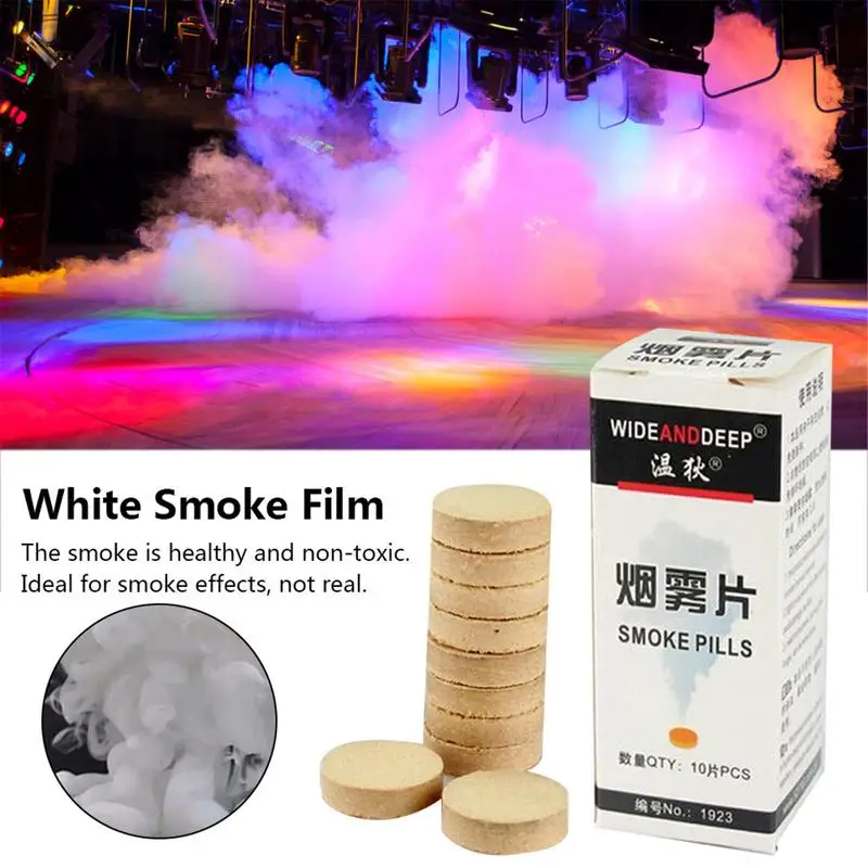 10Pcs White Smoke Piece Smoke Cake Air Purification Demonstration Wedding Decoration Photography Props Round Pills Smoke Film