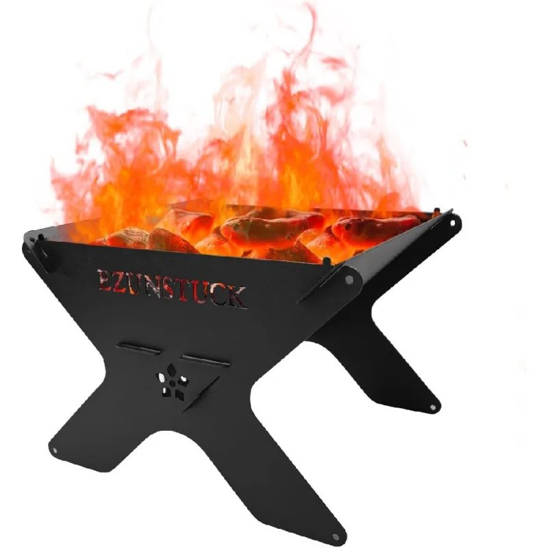 

Portable Folding Charcoal Grill (with Oxford Cloth Bag) Suitable for picnics, Campfire Parties 10 inches (XS- Rectangular)