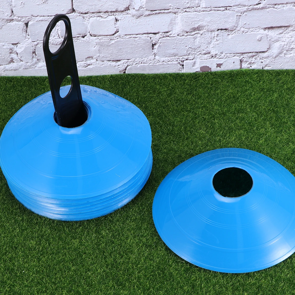 

26 Pcs Soccer Training Cones Football Sign Plate Kids Disc Rack Blue Marker Tray Child