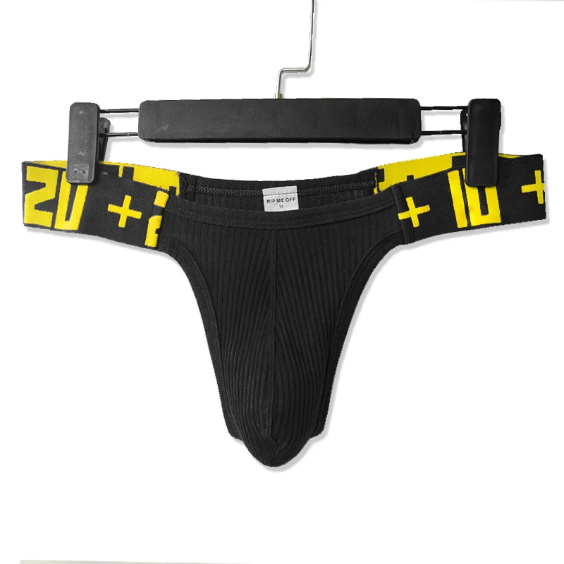 Men\'s Underwear G-string Thongs Cotton Sexy Breathable T-back Briefs Bugle Pouch Male Panties