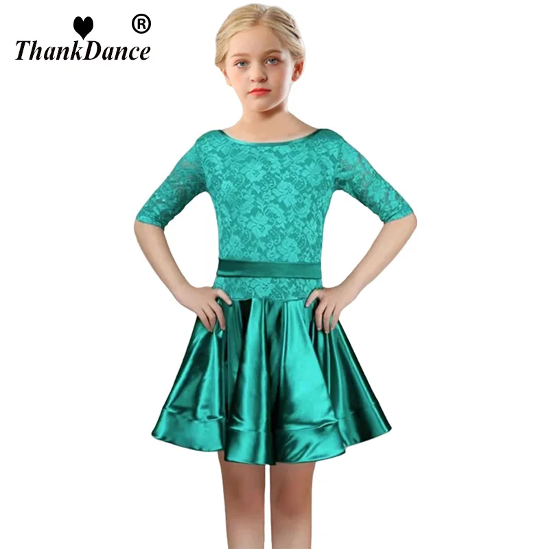 Kids Latin Dance Dress Lace Latin Dress For Girls Dance Clothes Rumba Ballroom Dance Competition Clothing for kids