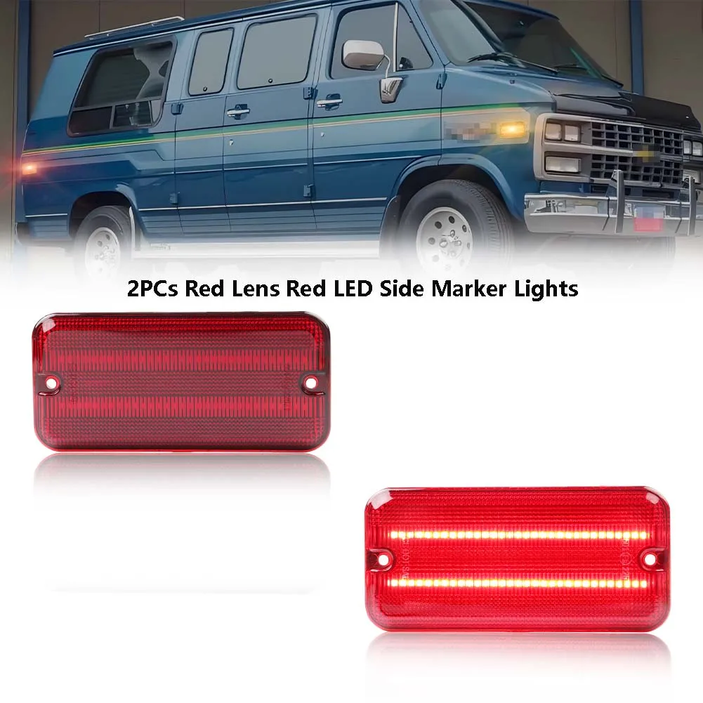Voor/Achter Zijmarkeringslichten Richtingaanwijzers met LED Voor 1985-1995 Chevrolet G10 G20 G30 P20 P30 GMC G1500 G2500 G3500 P2500 P3500