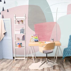 Aangepaste geometrie 3D papel cartoon muurschildering behang voor meisjes kinderkamer 3d muurschildering behang voor woonkamer moderne foto muurschilderingen