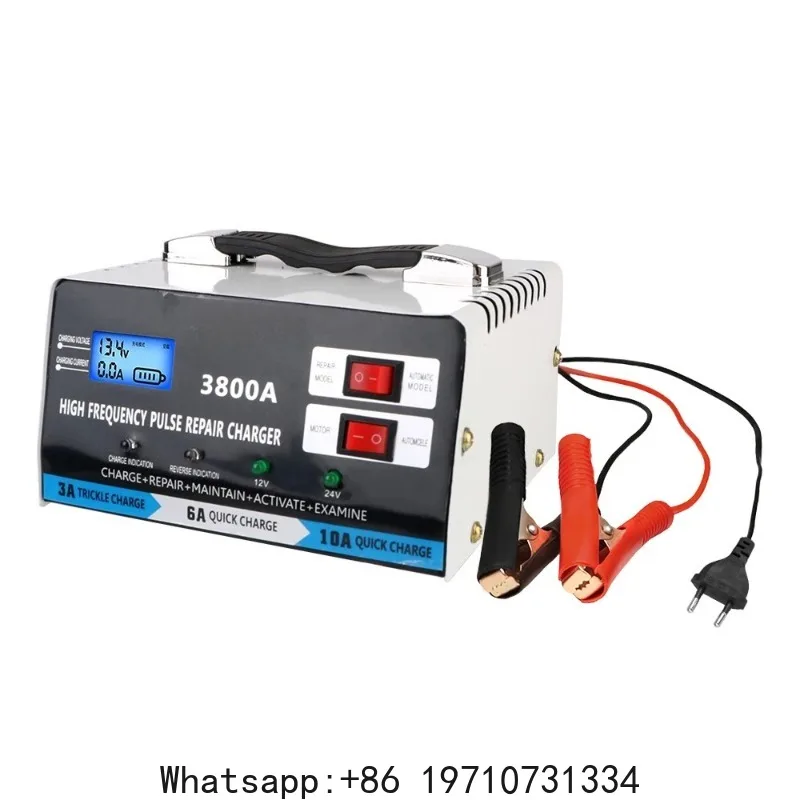 Car  Full Automatic Fast Charger High Power EU Plug Repair Charger For Lead Acid Battery 12V 24V
