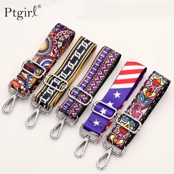 2024 Fashion Colorful Bag Strap Belt Flower Replacement Wide Straps for Crossbody Bag Accessories Ptgirl Nylon Shoulder Strap