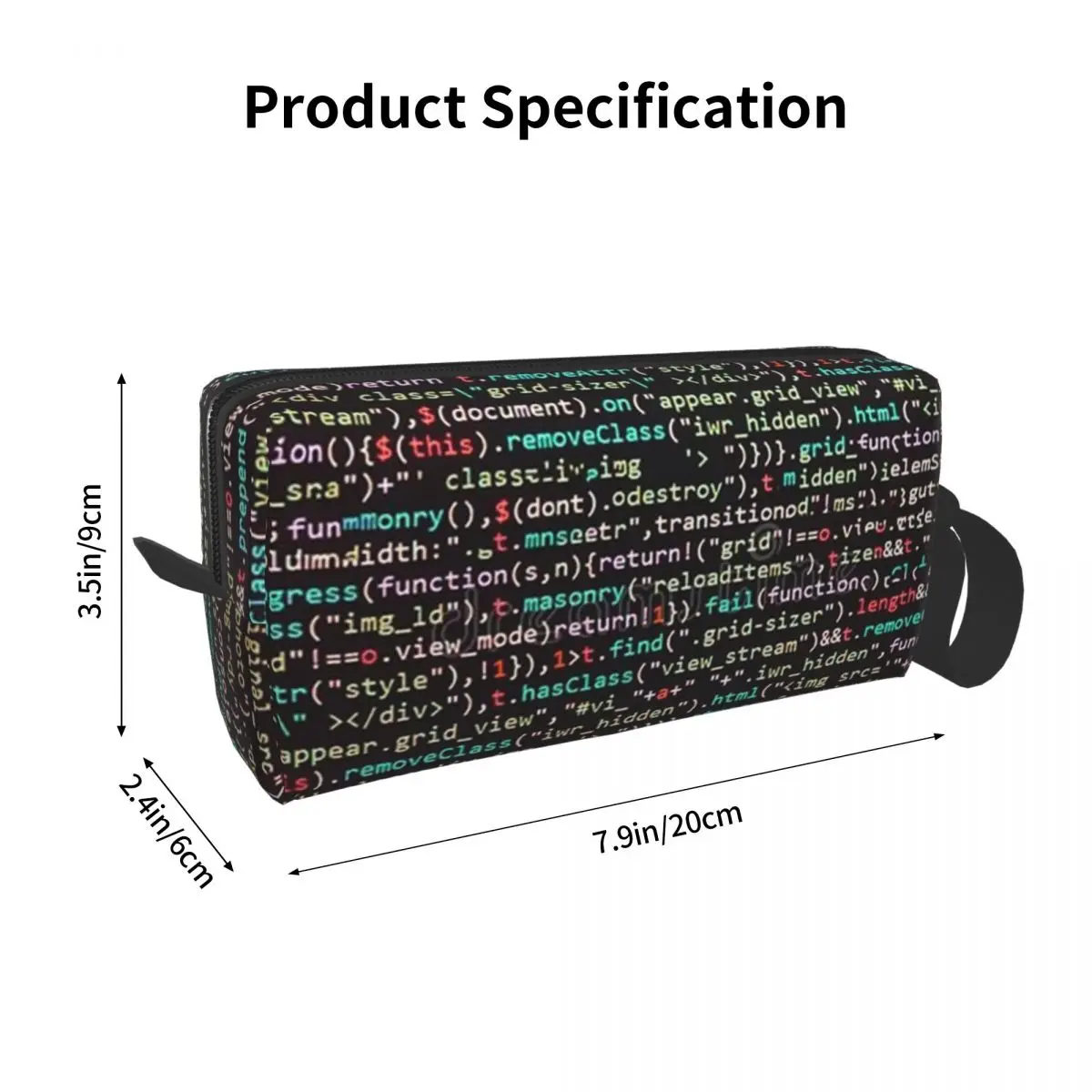 Java Script Code Makeup Bag Cosmetic Organizer Storage Dopp Kit Toiletry Cosmetic Bag for Women Beauty Travel Pencil Case