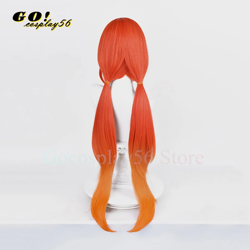 Sumeru Nilou peruca cosplay para mulheres, vermelho, rabos de cavalo longos, cabelo resistente ao calor, jogo de RPG, Halloween, 80cm