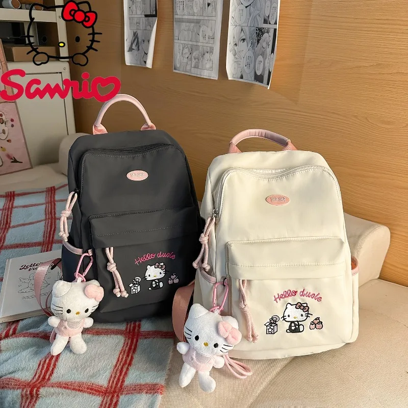Hello Kitty New Women's Backpack Fashion High Quality Lightweight Girls Backpack Solid Color Versatile Multi-functional Backpack