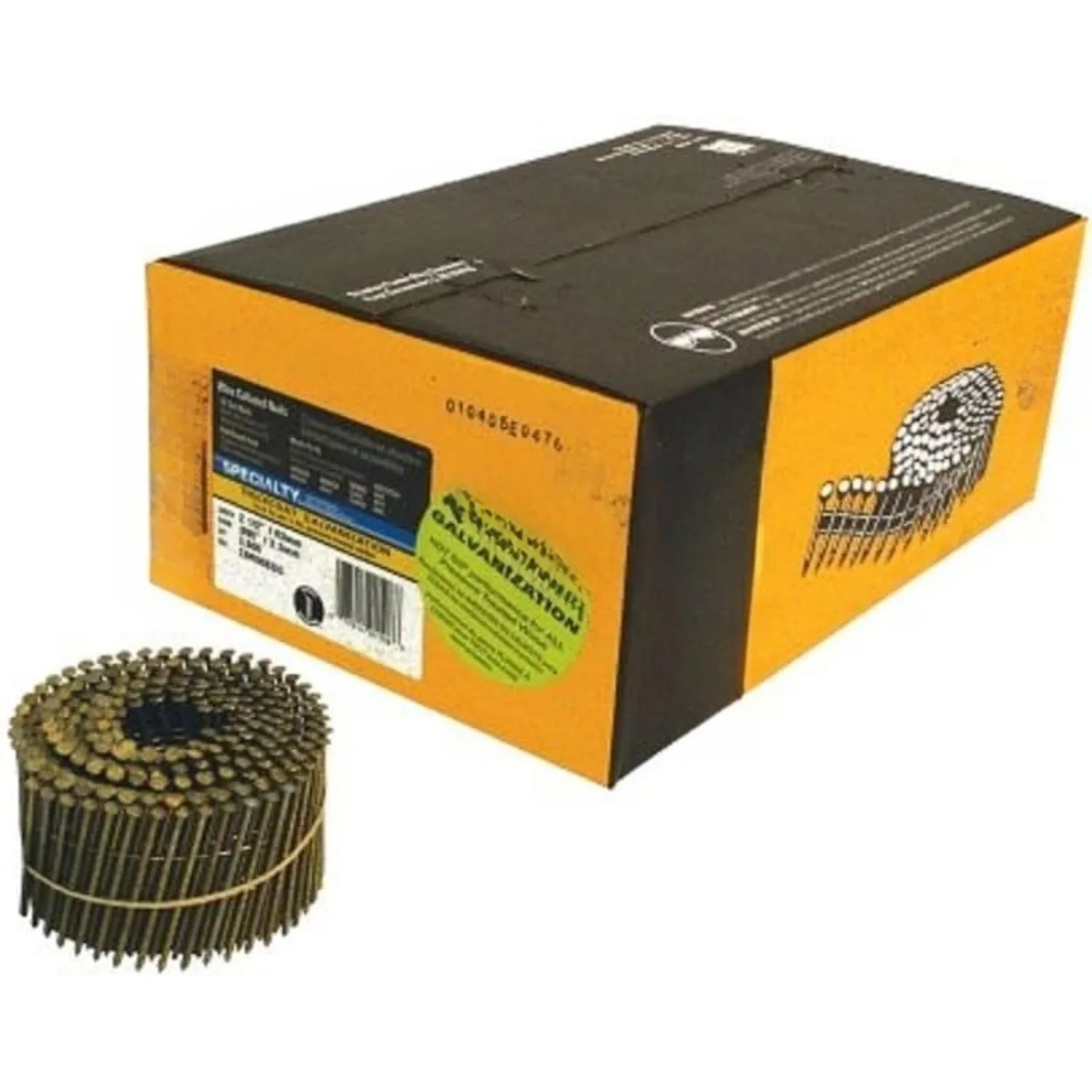 

Siding Nails, Wire Collated Coil, Thickcoat Gaanized, 15-, Ring Shank, 2-12-Inch x .090-Inch, 3600-Pack