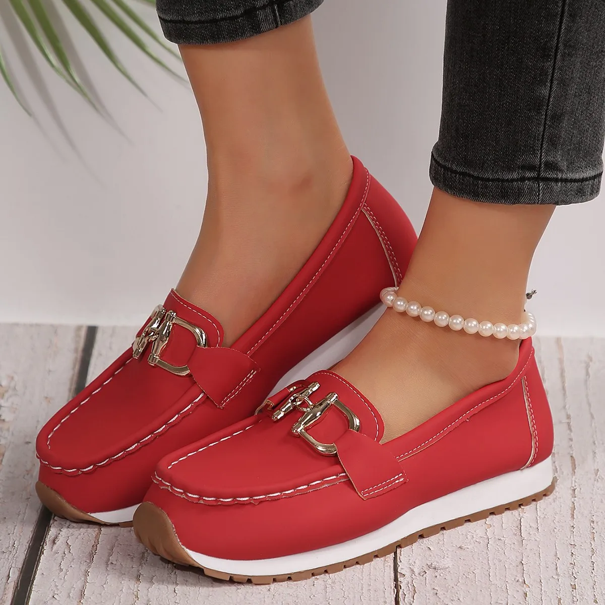 Summer Hollow Out New Style Pu Leather Driving Loafers for Middle Aged & Elderly Women, Soft Bottom Wedge Heels Loafers