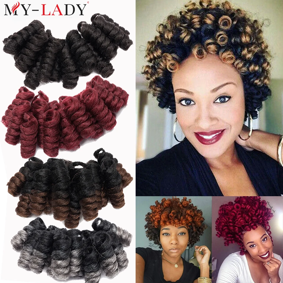 My-Lady-pelo trenzado sintético Jumpy Wand de 10 pulgadas, pelo trenzado de ganchillo de rebote jamaicano, pelo trenzado ombré de primavera para mujeres negras