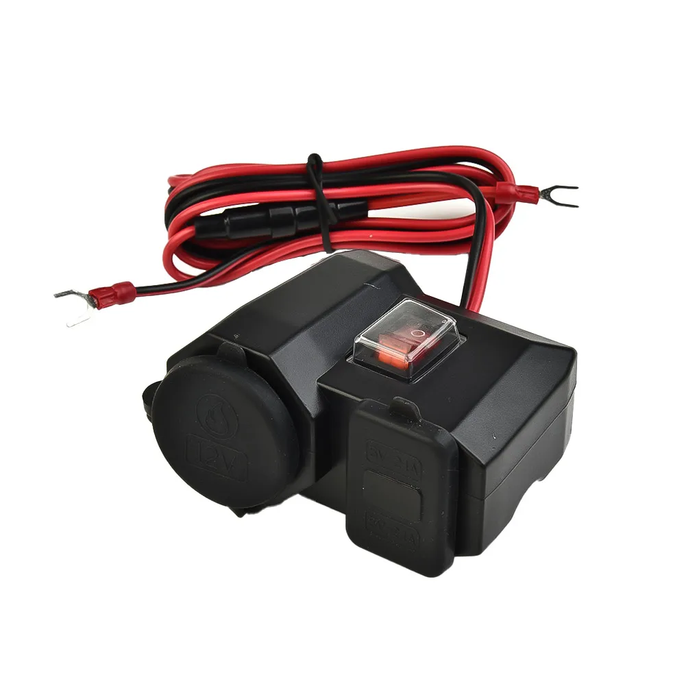 

Car USB Charger Waterproof 12V/24 LED Voltmeter Dual Port Outlet Socket Splitter Automobiles Motorcycles Accessories