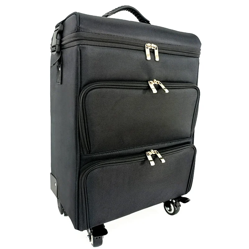 Lightweight trolley vanity case, professional makeup artist, makeup artist, embroidery nail art tool box out