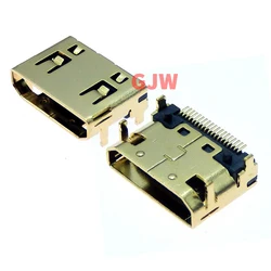 10pcs Mini HDMI-compatible Female Connector SMD 19 pin Reflow Solderable Right Angle Surface Mound PCB Rohs Receptacle