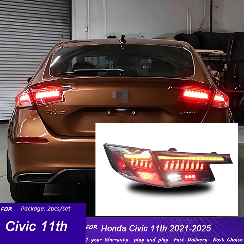 

Car LED Tail Light For Honda Civic 11th 2021-2025 Full LED Tail Light Projector Tail Lamp Daytime Running Light Auto Accessorie