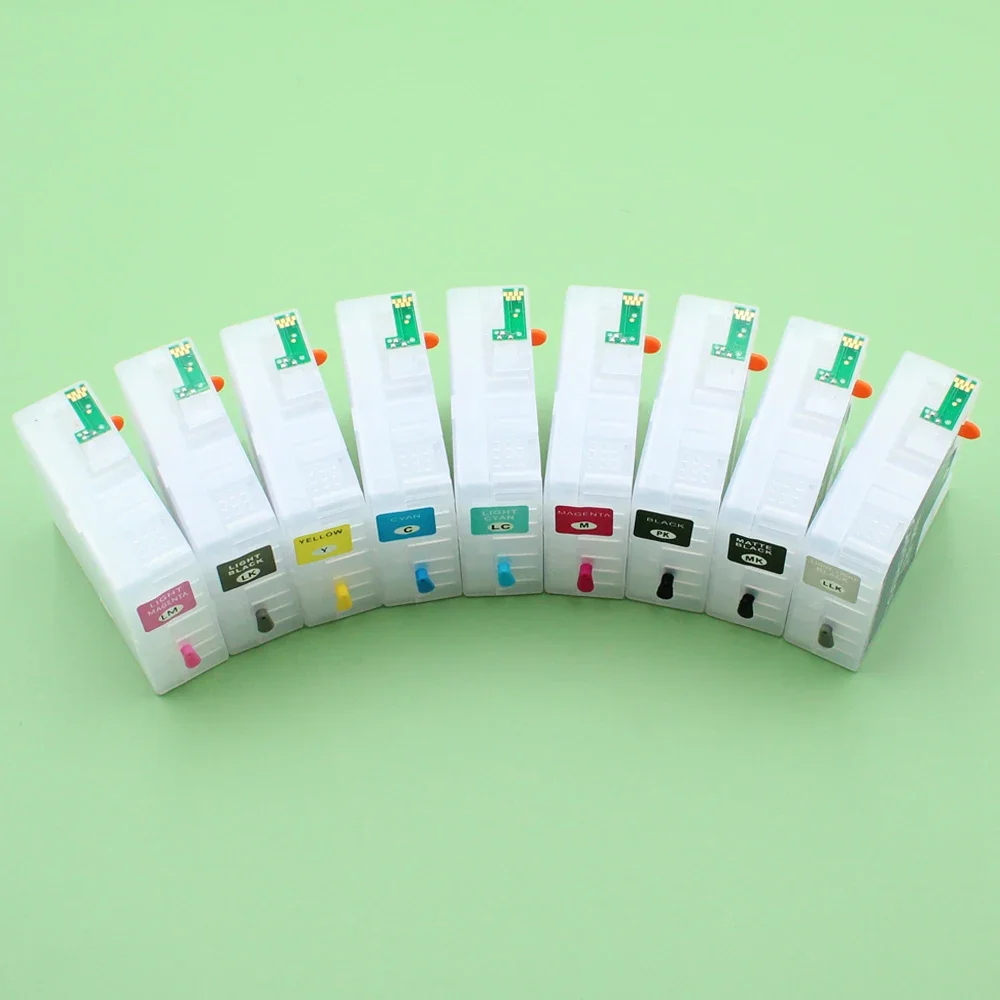 

9pcs 80ml/pc Empty refillable ink cartridge with ARC chip sensor for Epson 3800 3850 3880 3890 3885 3880C printer