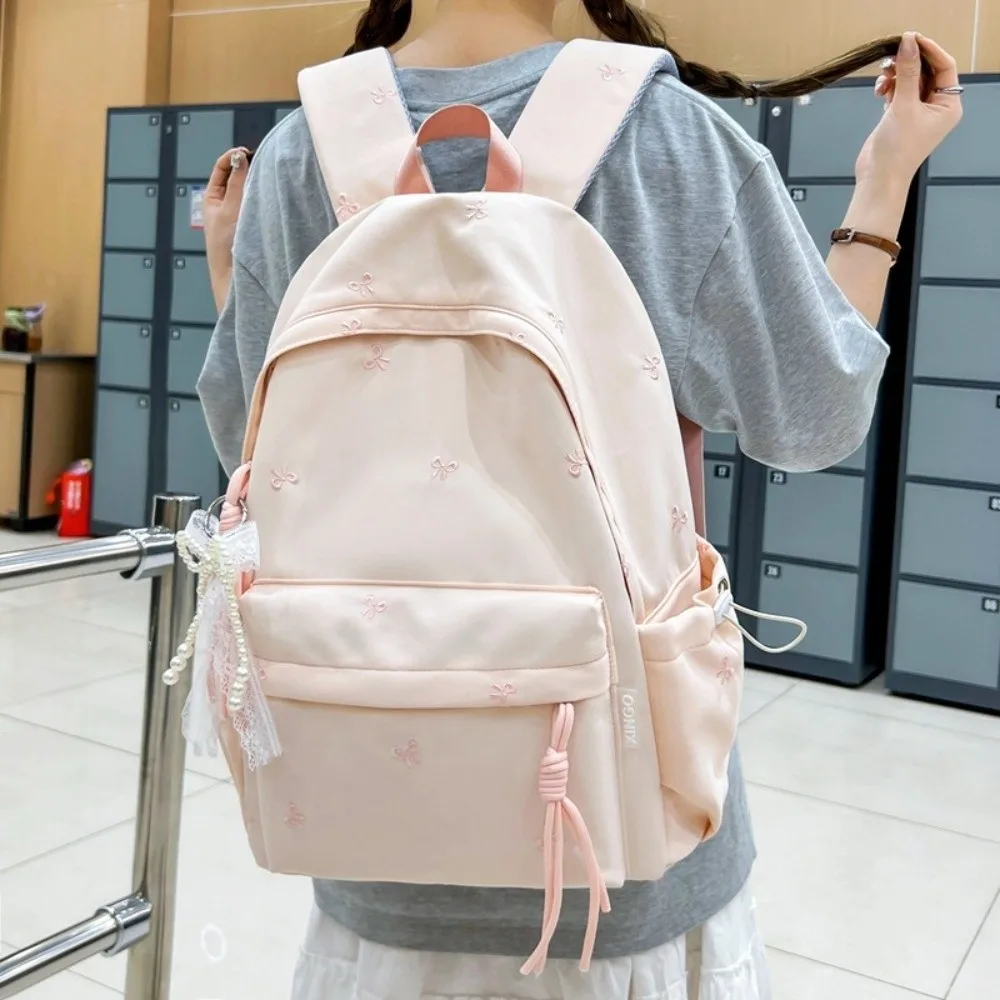 New Large Capacity Children's School Backpack Lightweight Bowknot Students Schoolbag Waterproof Embroidered School Bags Students