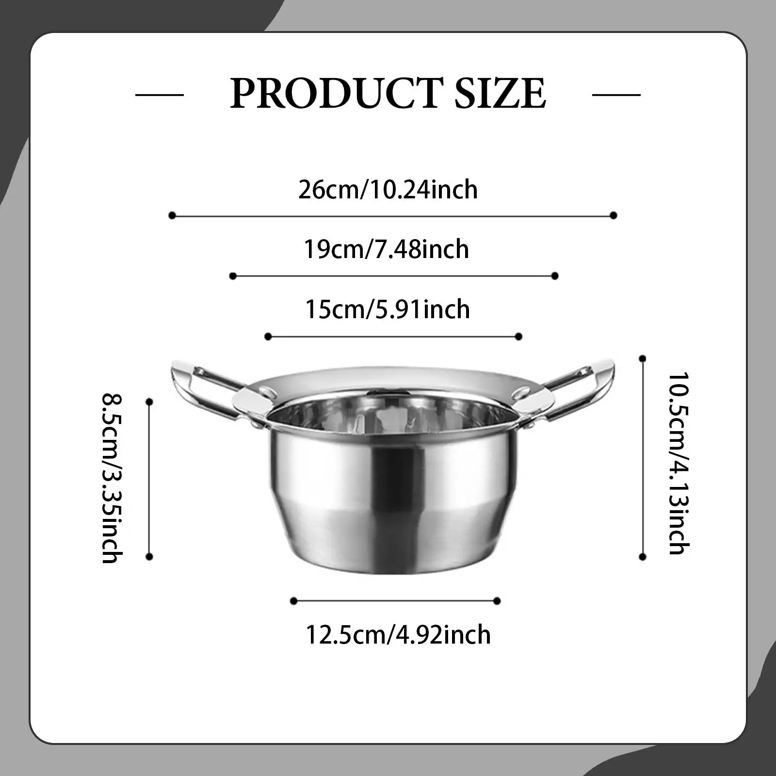 Stainless Steel Single Hot Pot Cooker Fit Induction Cooktop Gas Stove Soup