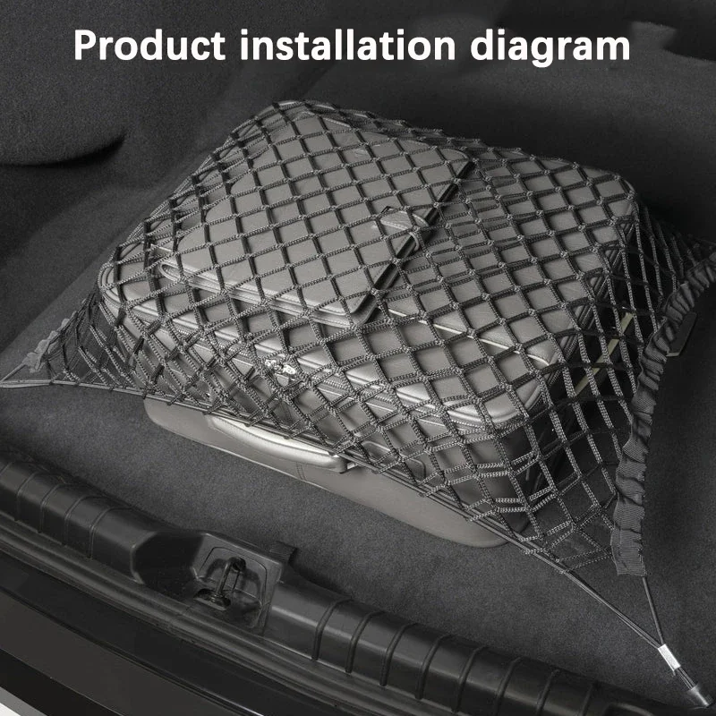 Trunk Net for Toyota Yaris Cross XP210 2020 2021 2022 2023 Car Rear Luggage Cargo Mesh Elastic Pockets Hooks Interior Accessorie