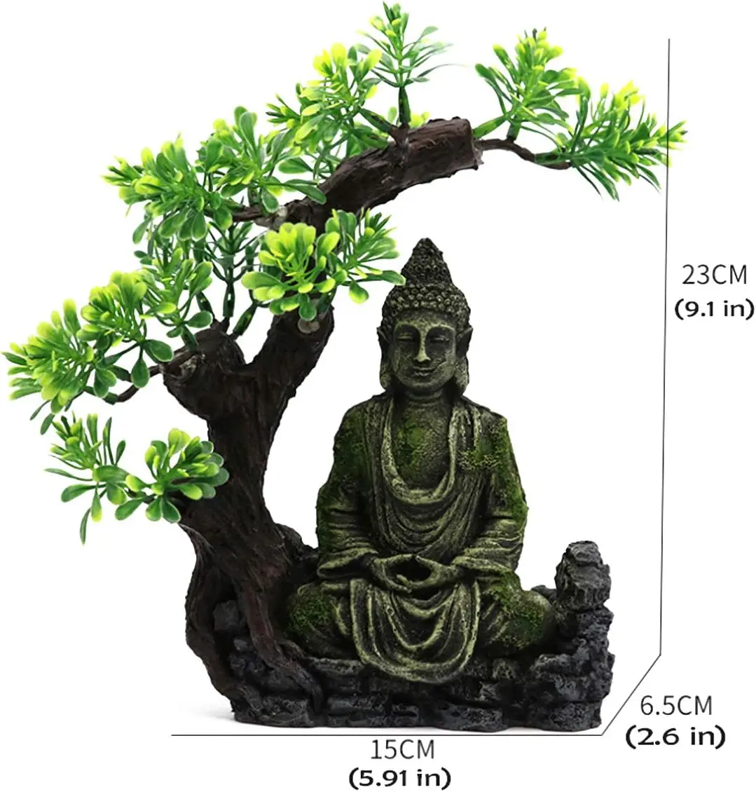 Aquarium Buddha Statue Decoration Resin Furniture Ornament Underwater Landscape for Fish Rest Sleep fish tank decoration