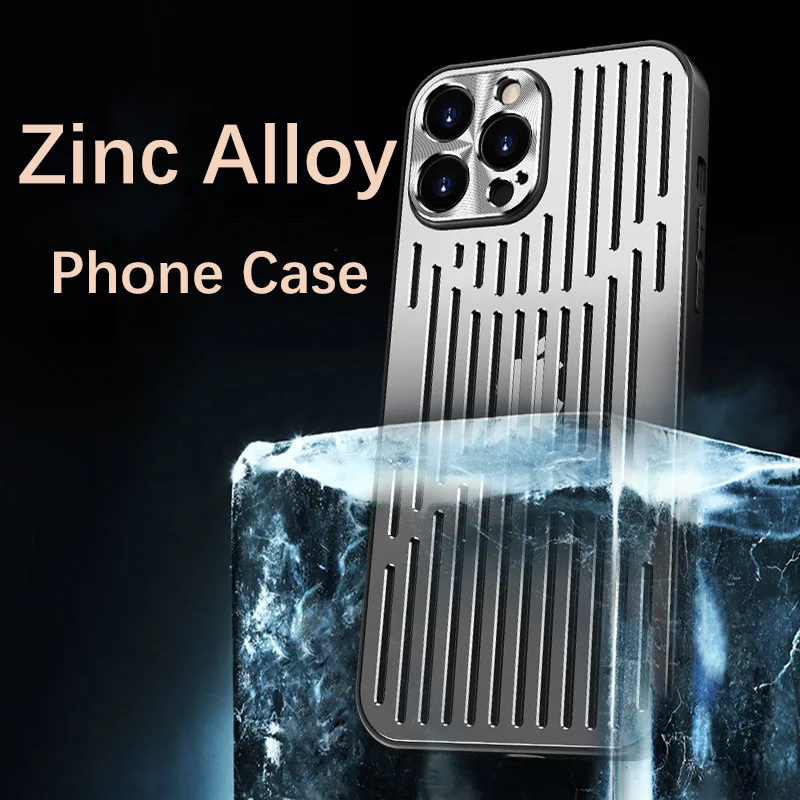 Aluminum Alloy Hollow Heat Dissipation And Anti Fall Mobile Phone Case For iPhone14 Plus 13 12 11 Pro Support Dropshipping