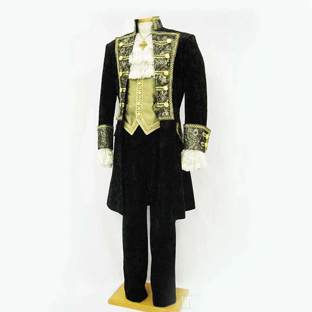 18th Century Victorian King Prince Costume Uniform Set Men's Rococo Victorian Renaissance Outfits Full Set Theater Masquerade Dr