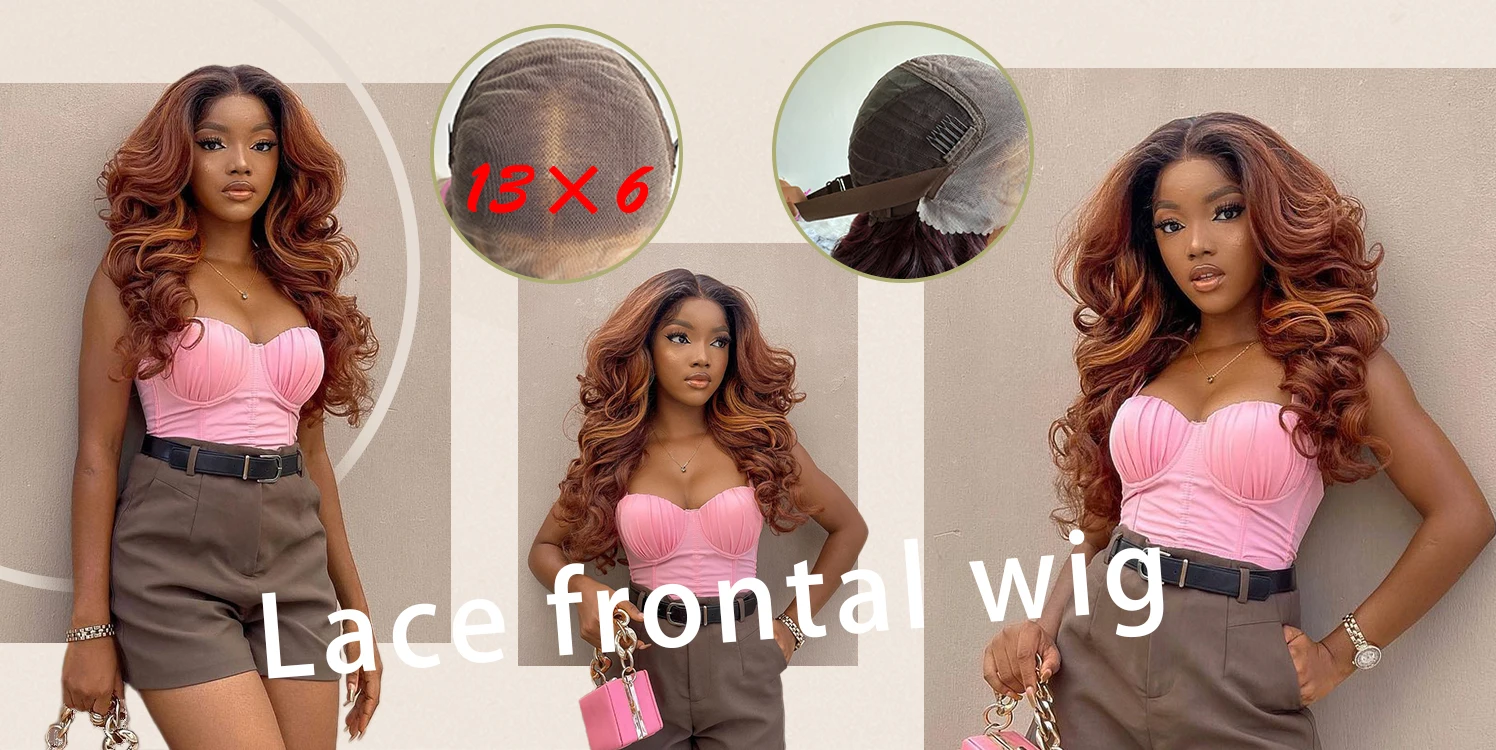 Schwarzbraune lockige Perücke, synthetische Lace-Front-Perücken für Frauen, blond, orange, weibliche Spitze-Perücke, 13 x 4,5 x 1, Cosplay-Haar, täglicher Gebrauch – Detail 3