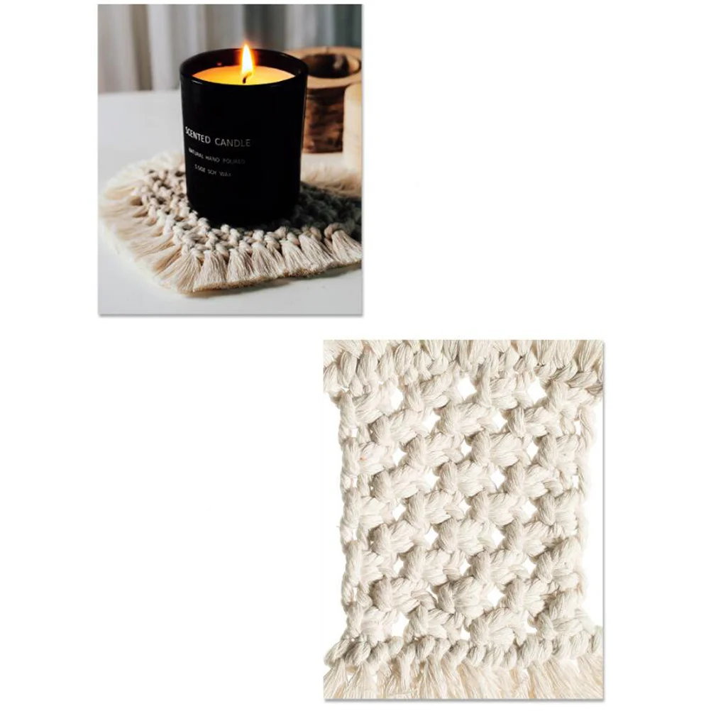 

Stylish Heart Shaped Weaved Tableware Mat Coaster Dish Plate Bowl Pad Table Placemat Heat Insulation for Home Kitchen Decoration