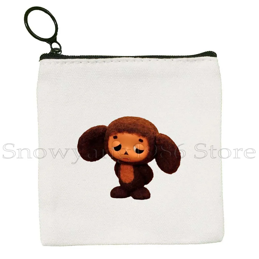 لطيف روسيا Cheburashka الكرتون القرد دمية روسية طفل الهدايا قماش مفتاح محفظة نسائية للعملات المعدنية بطاقة أحمر الشفاه حقيبة محفظة سستة الحقيبة #4