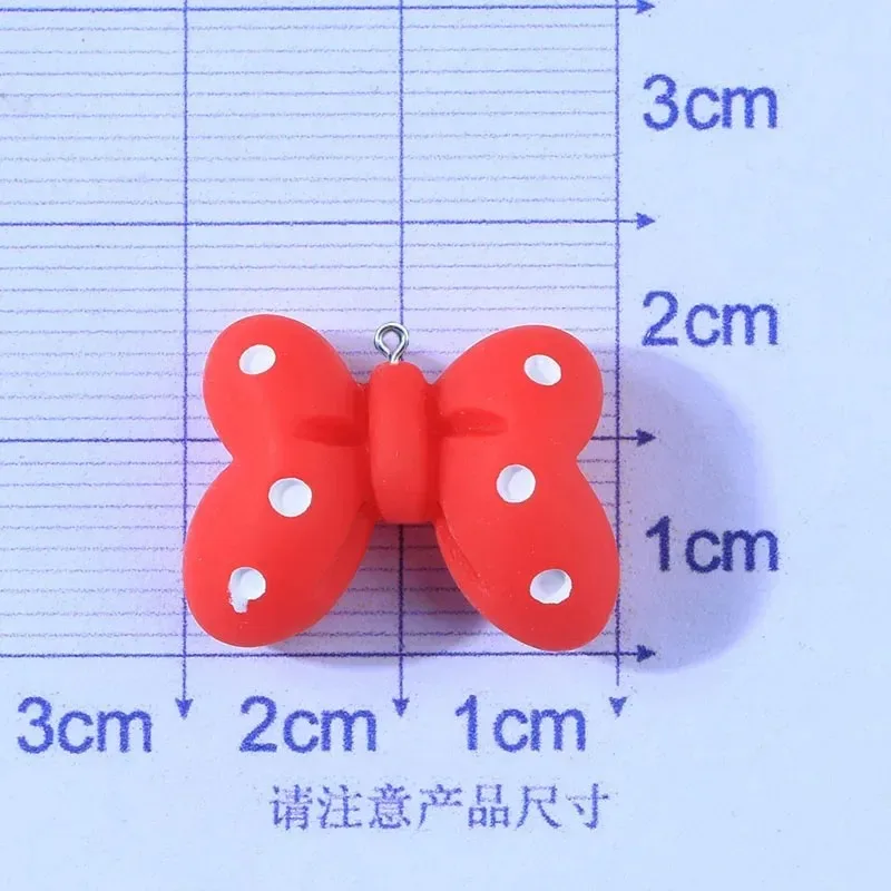 10 Stück Kawaii Cartoon-Maus-Schleifen-Anhänger aus Harz, DIY-Zubehör für Halsketten, Ohrringe, Armbänder und Schmuckherstellung – Detail 4