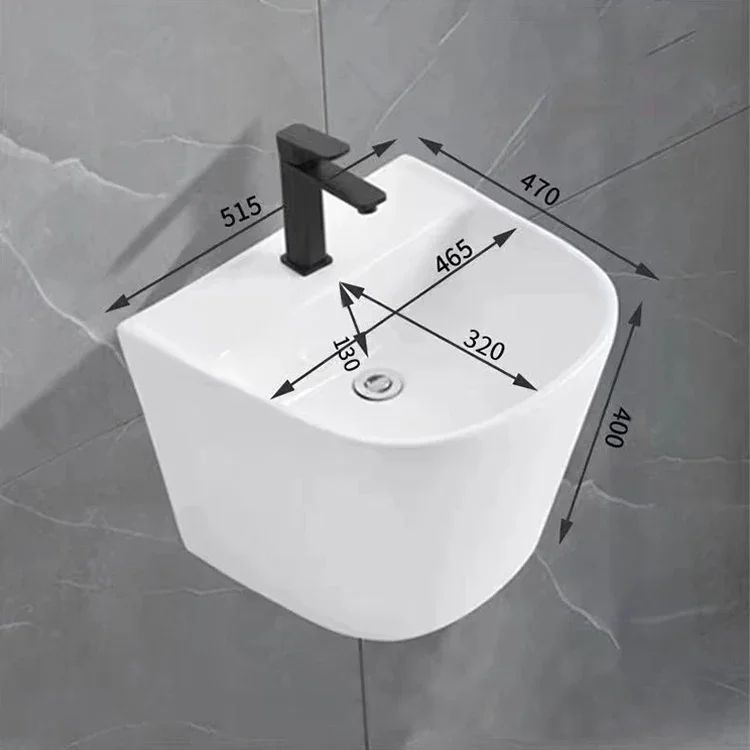 YYHC-China Supplier Hotel Hot Sale Ceramic Sanitary Ware Sink Bathroom Wash Basin Wall Mount