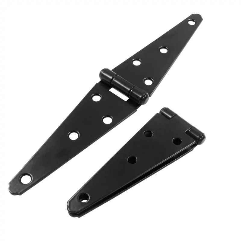 2Pcs Heavy Duty Strap Hinges Black Shed Door Gate Hinges with Screws for Fence Wood Gate Cabinet Door