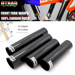 2PCS Motorcycle Accessories Front FORK WARPS Protectors Full Carbon Fiber For Universal Shock Absorbing Tube Cover Twill Gloss