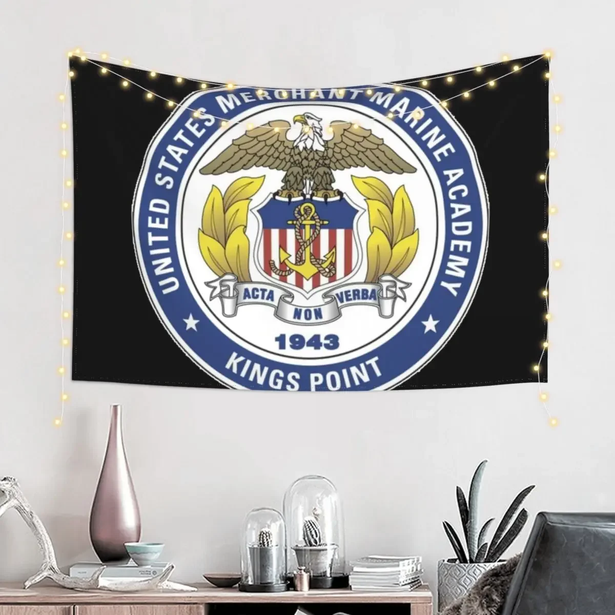 Merchant Marine Academy Logo Tapestry Aesthetic Decoration Decoration Pictures Room Wall Bedroom Decor On The Wall Tapestry