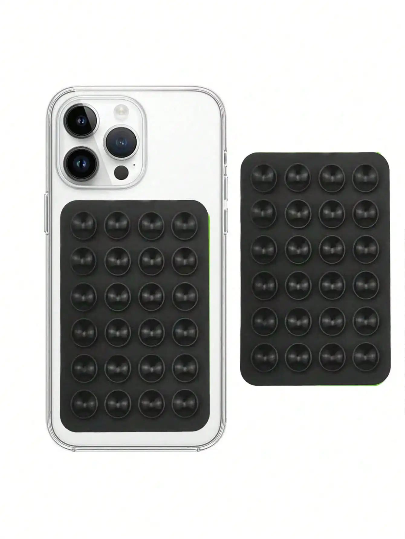 

1 шт. Черный двусторонний силиконовый держатель для телефона — моющийся противоскользящий держатель для приборной панели/настольного крепления