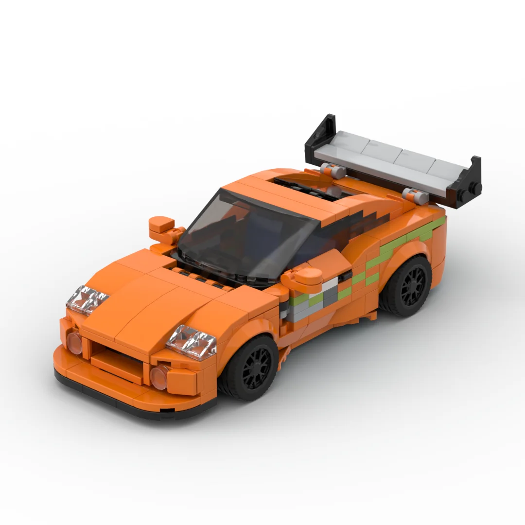 InhawBrick Moc Técnico Esporte Velocidade Corrida Supra MK4 Laranja Bloco de Construção de Carro Adultos Conjuntos de Tijolos Modelo Brinquedos para Meninos Crianças