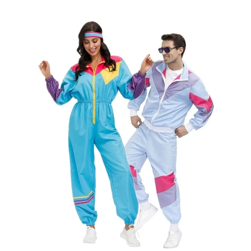 Halloween Carnival Party 60s 70s Retro Nostalgic Hippie Disco Dancing Costume Masquerade Couple Skiing Cosplay Dress