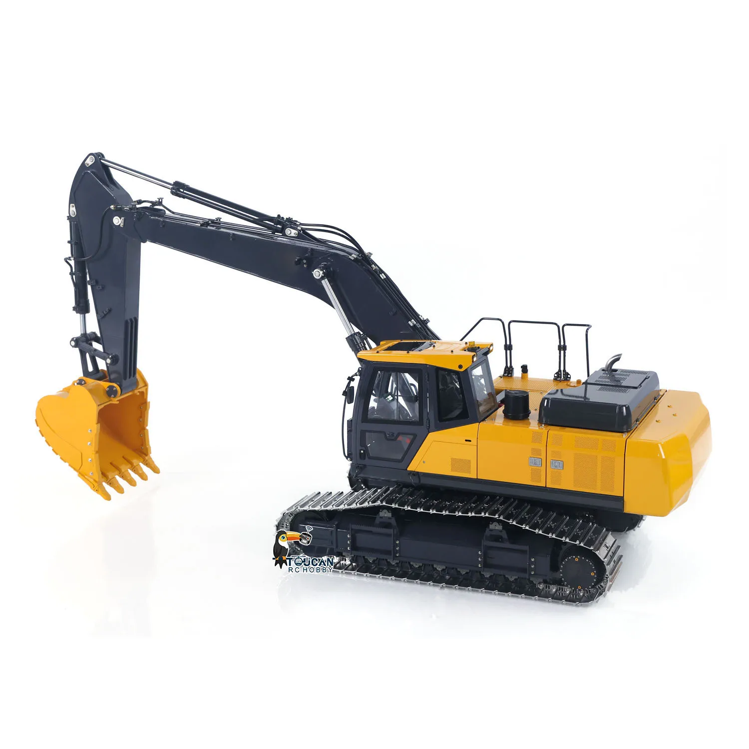 Excavadora hidráulica Super Frog Metal 1/14 RC E400 tipo estándar excavadora de Control remoto modelo 3 bombas válvula 4CH Radio Frsky X14