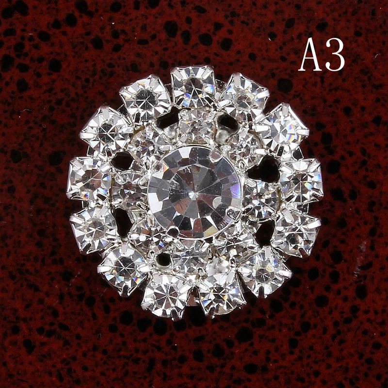 10PCS Handmade Vintage Metal Decorative Buttons Crystal Pearl Flower Center Alloy Flatback Rhinestone Buttons Craft Supplies