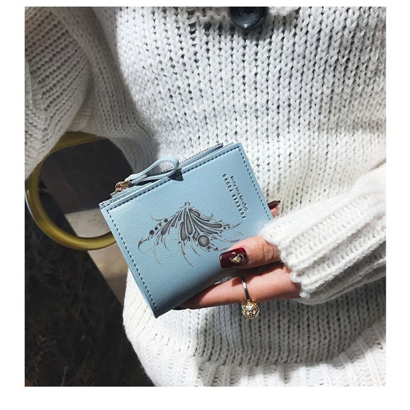 Кошелек С Рисунком бабочки, двойной складной кошелек с отделением для карт, изысканный кошелек, Высококачественная кожаная монетница на молнии, подарок на Хэллоуин